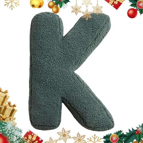 Monozoz Dekokissen mit englischen Buchstaben, weiches Umarmungskissen mit englischem Alphabet, weicher Buchstabe von A bis Z, Plüschkissen für Kinder, Freunde, Familie von Monozoz