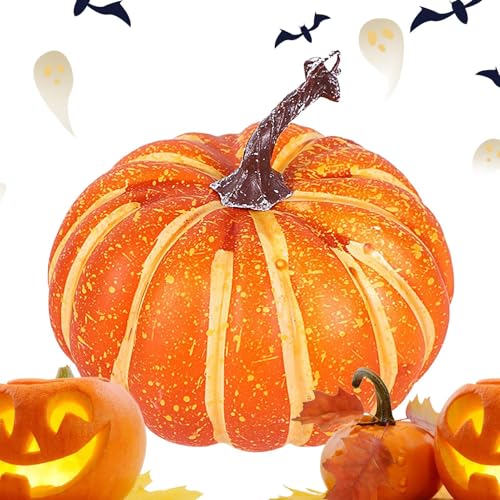 Monozoz Dekorative Kürbisse | Thanksgiving-Dekorationen, künstliche Kürbisse, Herbst-Kürbis, Schaumstoff-Kürbis, Herbst-Tischdekoration für Herbsternte, Thanksgiving, Halloween, Party-Dekoration von Monozoz