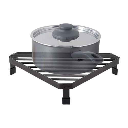 Monozoz Eckregal-Organizer, Arbeitsplatten-Organizer, platzsparend, modern, rutschfest, dreieckig, Bratpfanne, Eckerhöhung für Kaffee-Bereich von Monozoz