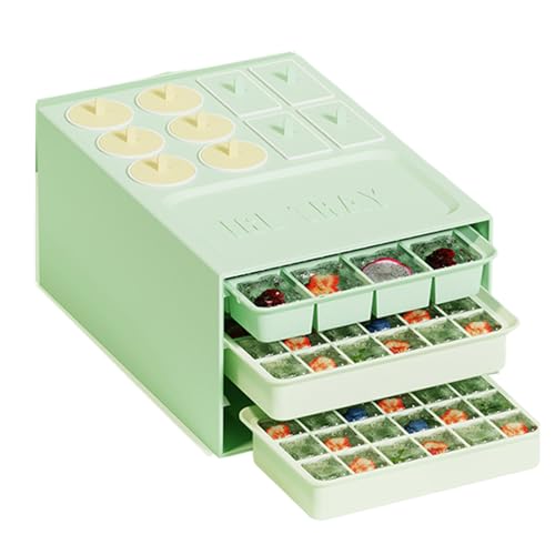 Monozoz Eiswürfelform, Silikon-Eisformen für – flexibler 2-in-1-Würfel-Behälter, einfaches Herauslösen von Werkzeug-Set für Whiskey, Babynahrung, Cocktails, Getränke, Gefrierschrank von Monozoz