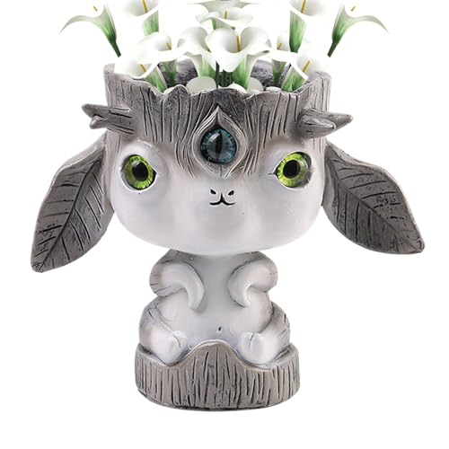 Monozoz Fantasy Creature Blumentopf | Harz Niedlicher Blumentopf Alien Pflanztopf | Pflanzgefäß Fantasy Kreativer Kopf Pflanzgefäß mit großen Augen für Garten Monozoz Fantasy Creature Blumentopf | Harz Niedlicher Blumentopf Alien Pflanztopf | Pflanzgefäß Fantasy Kreativer Kopf Pflanzgefäß mit großen Augen für Garten von Monozoz