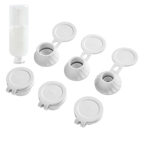Monozoz Flaschenentleerungsdeckel, auslaufsicherer Haushaltsflaschen-Entleerungsdeckel, weißes Flaschendeckel-Set, keine Abfallflaschendeckel für Gewürzbehälter, Shampoo-Flasche von Monozoz