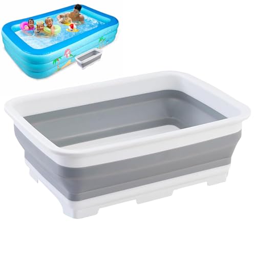 Monozoz Fußspülwanne für Pool, zusammenklappbares Fußbad, Waschbecken, Whirlpool, Waschfüße, Eimer für Garten, Picknick, Outdoor, Camping, Hinterhof, Strandparty von Monozoz