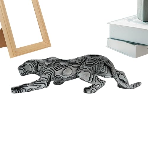 Monozoz Gepardenstatue – Kunstharz-Figuren mit Leopardenmuster, Tischstatue für Bücherregal, Wohnzimmer, Schlafzimmer von Monozoz