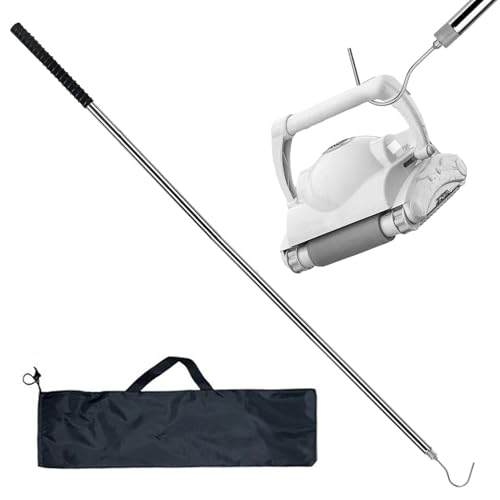 Monozoz Haken für Pool-Roboter-Staubsauger, Edelstahl-Haken mit Teleskopstange, robustes Zubehör zum Greifen von Skimmerkorb Monozoz Haken für Pool-Roboter-Staubsauger, Edelstahl-Haken mit Teleskopstange, robustes Zubehör zum Greifen von Skimmerkorb von Monozoz