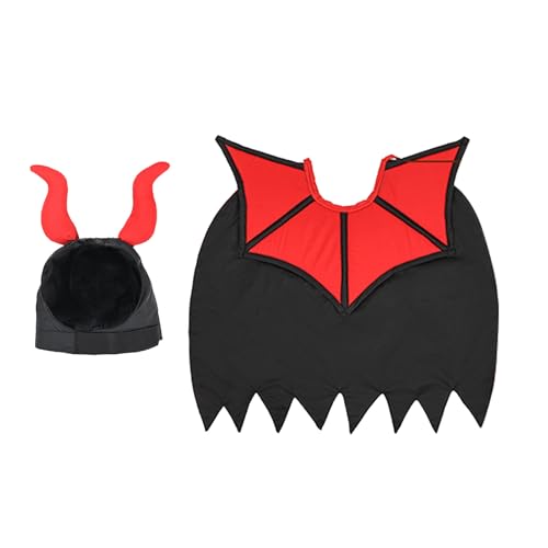 Monozoz Halloween-Kostüme für Welpen – Katzen-Vampir-Umhang, festliches Outfit, niedliche Cosplay-Requisiten für Festival, Reisen, Dekoration, Versammlungen, Aktivitäten, Welpenparty im Freien von Monozoz