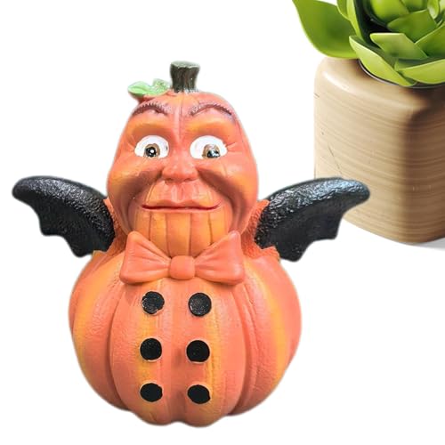 Monozoz Halloween-Kürbis-Figur | Thanksgiving Tisch Harz Kürbis - Kreative Hölle Messenger Puppe Schreibtisch Ornament Thanksgiving von Monozoz