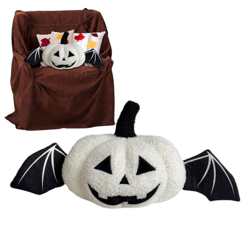 Monozoz Halloween-Kürbis-Kissen, Halloween-Form, gruseliger Kürbis, Plüsch-Kissen für Couch, Sofa, Bett, Schlafzimmer, Schreibtisch, Wohnzimmer, Zuhause, Esszimmer, Dekoration von Monozoz