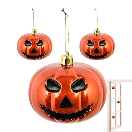 Monozoz Halloween-Ornamente für kleine Bäume, Kürbis-Ornamente, gruselige Gesichtsanhänger für Weihnachten zu jeder Jahreszeit, Urlaub, Gartentürgriffe, Hofzweige von Monozoz