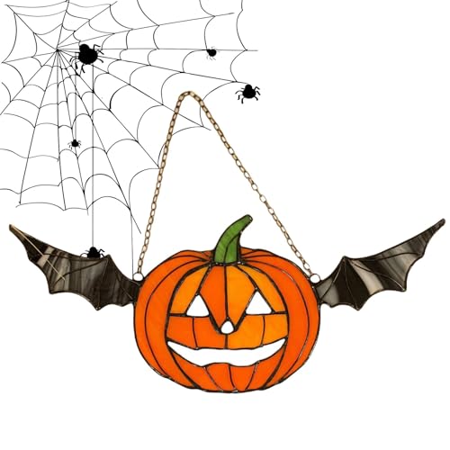Monozoz Halloween-Sonnenfänger, Acryl-Kürbis-Thanksgiving-Sonnenfänger, gruselige, handgefertigte Kürbis-Fledermaus-Handwerk für neues Haus, Haus, Garten Monozoz Halloween-Sonnenfänger, Acryl-Kürbis-Thanksgiving-Sonnenfänger, gruselige, handgefertigte Kürbis-Fledermaus-Handwerk für neues Haus, Haus, Garten von Monozoz