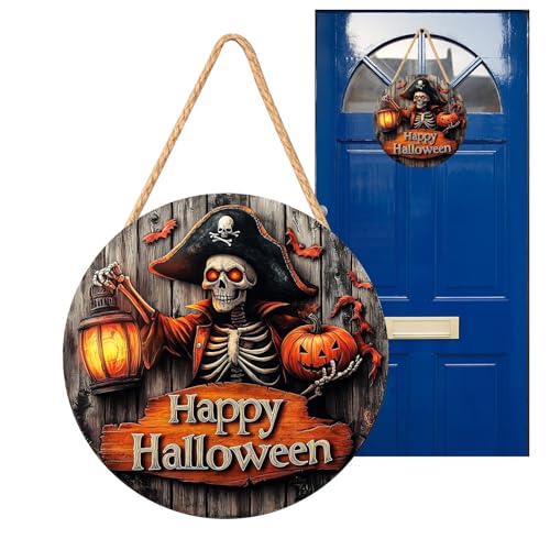 Monozoz Halloween-Türschild, 2D-Halloween-Holzschild, Piratenkapitän, Spukhaus, Kürbis, weißer Geist, Festival, Dekoration für Hof, Zuhause, Wand, Zimmer, Kamin, Küche, Fenster, Party Monozoz Halloween-Türschild, 2D-Halloween-Holzschild, Piratenkapitän, Spukhaus, Kürbis, weißer Geist, Festival, Dekoration für Hof, Zuhause, Wand, Zimmer, Kamin, Küche, Fenster, Party von Monozoz