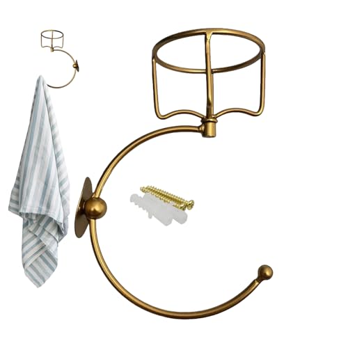 Monozoz Handtuchhalter - Rustikaler Handtuchring mit Kerzenhalter - Vintage Küchenaufhänger Wandmontage Handtuchring für Tasche, Öl Diffusor & Dusche Monozoz Handtuchhalter - Rustikaler Handtuchring mit Kerzenhalter - Vintage Küchenaufhänger Wandmontage Handtuchring für Tasche, Öl Diffusor & Dusche von Monozoz