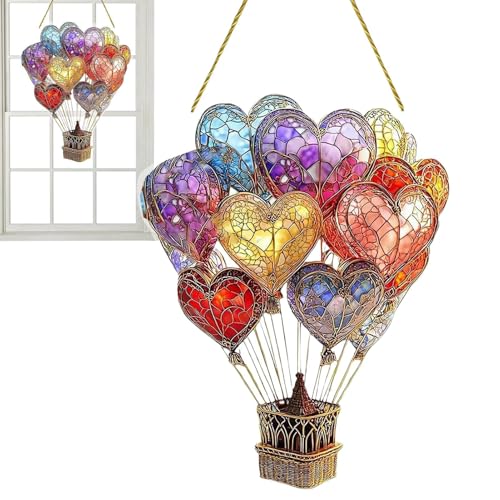 Monozoz Heißluftballonlaterne - Acryl Buntglas Heißluftballon - Charmante Wohnkultur Acryl Dekorative Rasen Ornamente für Outdoor Garten Veranda von Monozoz