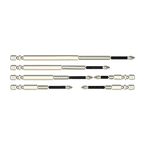 Monozoz Hochmagnetisches Schraubendreher-Bit-Set, 6 x präziser Bohrer, rutschfest, Mehrzweck-Reparaturwerkzeug, Heimwartungsset für Handwerk, Bohren, Lösen von Monozoz