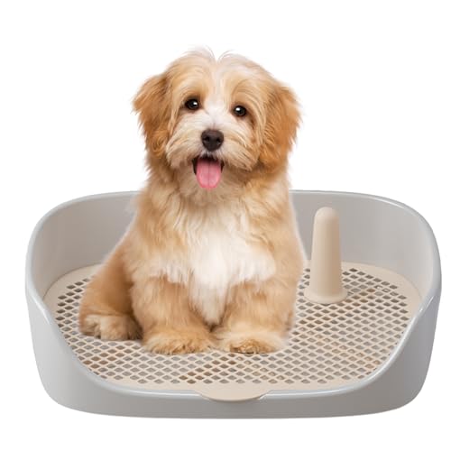 Monozoz Hunde-Töpfchen-Tablett, Toiletten-Pad-Halter, offener Eingang oben mit Schutzwand, Trainingspad-Halter von Monozoz