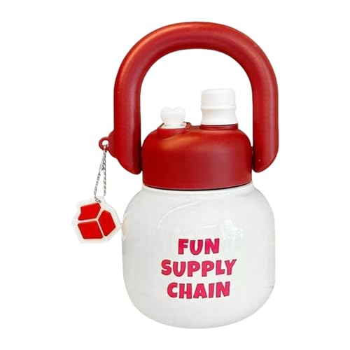 Monozoz Isolierte Wasserflasche, vakuumisolierte Flasche mit Tragegriff, tragbarer Trinkbecher mit Strohhalm-Deckel für Fitnessstudio, Wandern, Picknick, Schule, Radfahren, 680 ml von Monozoz