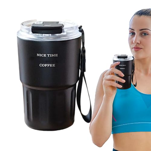 Monozoz Isolierter Becher | 360 ml Reisebecher mit Strohhalm, tragbarer Reisebecher für Outdoor, Fitnessstudio, Sport, Pendeln, den täglichen Gebrauch von Monozoz