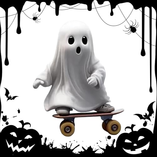 Monozoz Kleine Geisterfigur, niedliche Halloween-Geister-Desktop-Dekoration, gruselige Skulptur, Tischaufsätze für Blumentöpfe, Party, Kinderzimmer, Schlafzimmer, Bücherregal, Terrasse, Schreibtische von Monozoz