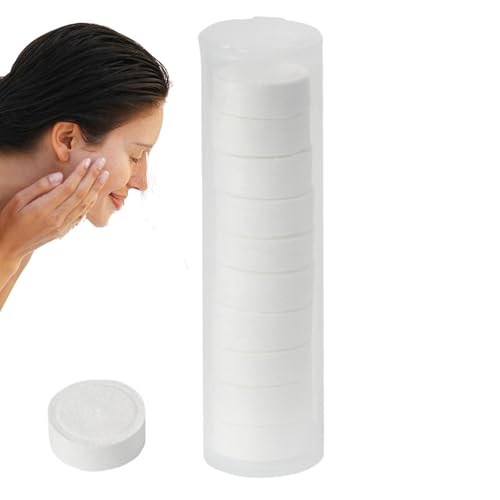 Monozoz Komprimierte Waschlappen, Camping-Handtuch-Set, 10 Stück, komprimierte Tabletten, Gesicht, Baumwolle, Münzpapier für Reisen, Camping, Wandern, Sport, Schönheitssalon von Monozoz