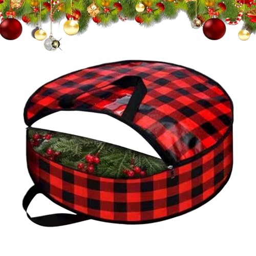 Monozoz Kranztasche für Weihnachten | Staubdichte Tasche für Kranzaufbewahrung, Girlande, Behälter Box mit Griff, Halloween, Osterkranz, Organizer für Keller, Garage Monozoz Kranztasche für Weihnachten | Staubdichte Tasche für Kranzaufbewahrung, Girlande, Behälter Box mit Griff, Halloween, Osterkranz, Organizer für Keller, Garage von Monozoz