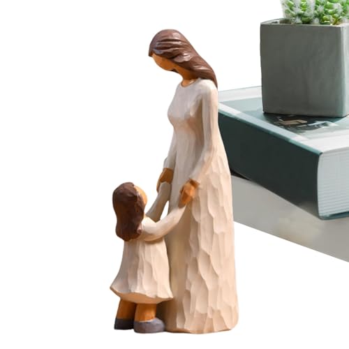 Monozoz Kreative Harz-Tischdekoration, Mutter und Sohn, elegante Tischdekoration, kreative Familien-Heimdekoration, Bastelständer, Skulptur für Bücherregal von Monozoz