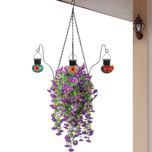Monozoz Künstliche Blumen für den Außenbereich – bunte Kunstblumen mit Vogelfutterspender, Heimdekoration, Akzente für Pavillon, Herbst, Veranda, Terrasse, Dekoration für den Außenbereich Monozoz Künstliche Blumen für den Außenbereich – bunte Kunstblumen mit Vogelfutterspender, Heimdekoration, Akzente für Pavillon, Herbst, Veranda, Terrasse, Dekoration für den Außenbereich von Monozoz
