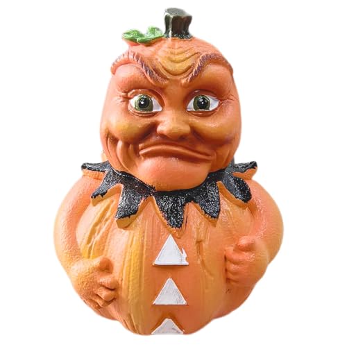 Monozoz Kürbis-Statue aus Kunstharz, Halloween, Erntedankfest, Herbst, als Mittelstück, kreative Hölle, Kurierpuppe, Schreibtischdekoration, Erntedank-Dekoration Monozoz Kürbis-Statue aus Kunstharz, Halloween, Erntedankfest, Herbst, als Mittelstück, kreative Hölle, Kurierpuppe, Schreibtischdekoration, Erntedank-Dekoration von Monozoz