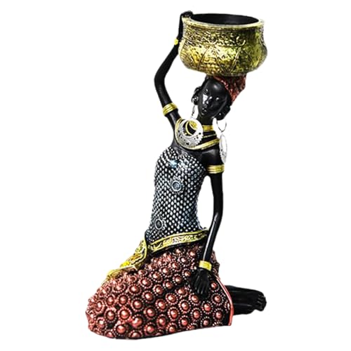 Monozoz Kunst-Skulptur, Vintage-Stil, ästhetische Statue aus Kunstharz, sitzende Statue – , dekorative Skulptur, handgeschnitzt, Tischdekoration, Ornamente für , Weinschrank von Monozoz