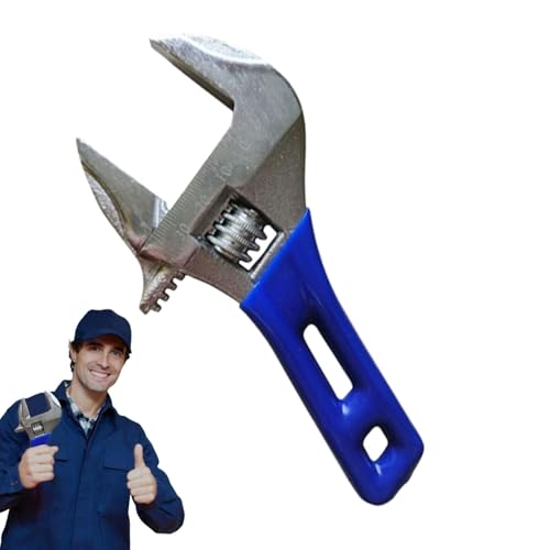 Monozoz Kurzer Griffschlüssel, Metall, verstellbarer Handschlüssel, ergonomischer Handschlüssel, große Öffnungsschlüssel für Baustelle, Autoreparatur, Hausreparatur von Monozoz