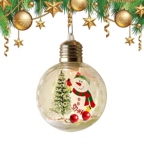 Monozoz Leuchtende Weihnachtskugel-Ornamente | Transparente Acryl-Weihnachtskugeln – transparente Weihnachtskugeln, dekorative Kugel für Zuhause von Monozoz