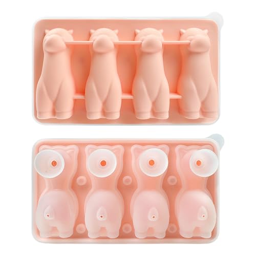 Monozoz Lustige Eiswürfelformen – Eiswürfelbereiter, Alpaka-Form, 4 Mulden, Silikon-Schokoladenform, Küchenhelfer für Whiskey, Cocktails, Tee, Kaffee von Monozoz