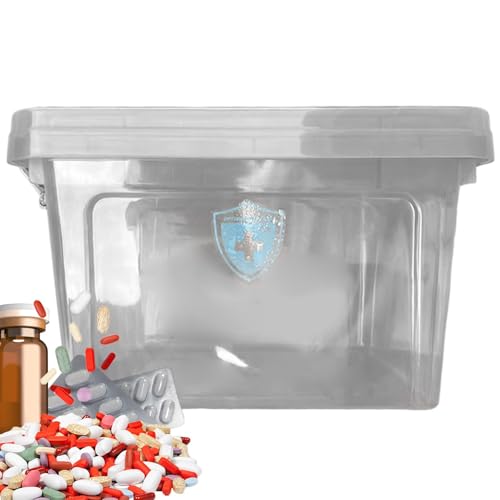Monozoz Medikamenten-Organizer, transparente Medikamentenbox, Medikamentenschrank-Organizer – tragbarer Medikamentenschrank, große Medizin-Aufbewahrungsbox für Familie, Wohnheim, Zuhause von Monozoz
