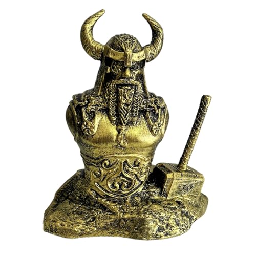 Monozoz Nordische Gott-Statuen – nordische Mythologie, Donnerstatue mit Hammer, Harz-Figur – 14,5 cm kleine Tischdekoration, skandinavische Dekoration für Schreibtisch, Bücher, trine Monozoz Nordische Gott-Statuen – nordische Mythologie, Donnerstatue mit Hammer, Harz-Figur – 14,5 cm kleine Tischdekoration, skandinavische Dekoration für Schreibtisch, Bücher, trine von Monozoz