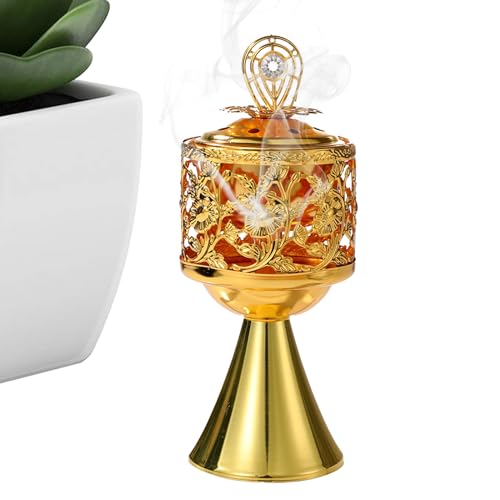 Monozoz Orthodoxes Räuchergefäß | Goldener katholischer Räuchergefäß, hohler goldener Kerzenhalter, dekorative spirituelle Heimdekoration für Tempel, Aromatherapie und Entspannung von Monozoz