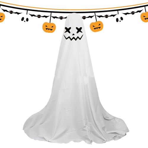 Monozoz Outdoor Ghost Decorations - Cute Ghost with LED String Lights | White Cloth Ghost Ornament for Home with LED String Lights Monozoz Outdoor Ghost Decorations - Cute Ghost with LED String Lights | White Cloth Ghost Ornament for Home with LED String Lights von Monozoz