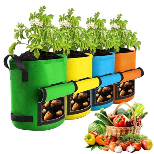 Monozoz Pflanzbeutel für Kartoffeln | Vlies-Tomaten-Pflanzgefäß - Tomaten-Pflanzbehälter für Karotten, Zwiebeln, Gärtner, Vliesstoff, Kartoffel-Pflanzbeutel Monozoz Pflanzbeutel für Kartoffeln | Vlies-Tomaten-Pflanzgefäß - Tomaten-Pflanzbehälter für Karotten, Zwiebeln, Gärtner, Vliesstoff, Kartoffel-Pflanzbeutel von Monozoz