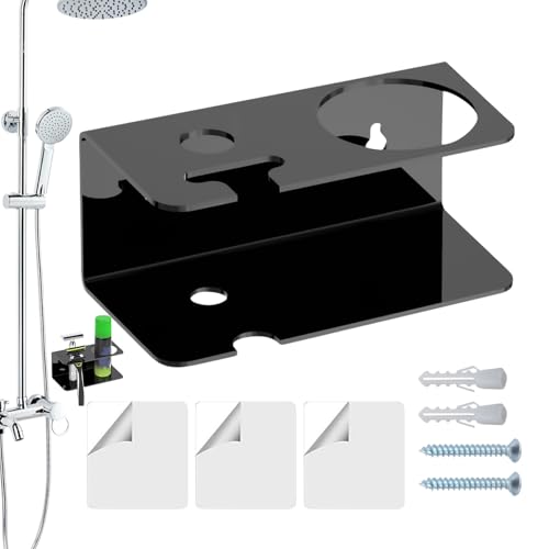 Monozoz Rasierer-Halter, Wandständer – selbstklebendes Rasiercreme-Rack, Rasierzubehör, Aufbewahrung, Organisations-Halterung für WC, Wohnung, Studentenwohnheim, Dusche, Zuhause, Hotel von Monozoz