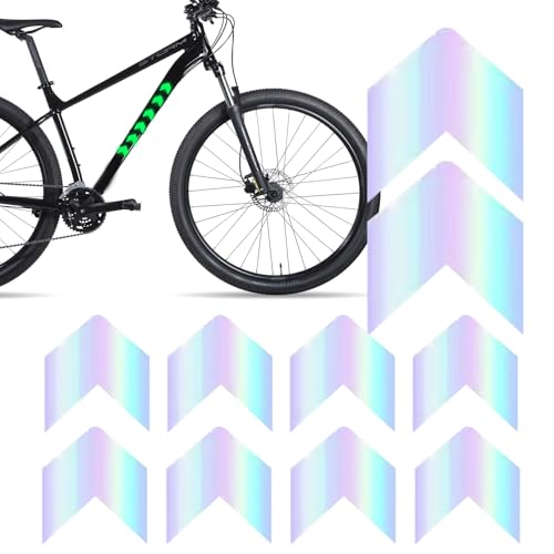 Monozoz Reflektierendes Klebeband für Fahrräder – Mountainbike-Aufkleber, 10 x selbstklebende Kunst-Klebeband-Reflektoren für Helm, Auto, Motocross, Mountainbike, Roller, Kinderwagen, Rucksäcke von Monozoz