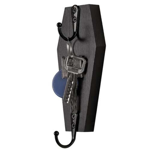 Monozoz Sarg Wandhaken - Gothic Wandhänger mit Haken | Gruselige Gothic Dekor für Wand, Halloween Schwarz Kleiderbügel Holzhaken für Schlüssel, Tassen Monozoz Sarg Wandhaken - Gothic Wandhänger mit Haken | Gruselige Gothic Dekor für Wand, Halloween Schwarz Kleiderbügel Holzhaken für Schlüssel, Tassen von Monozoz