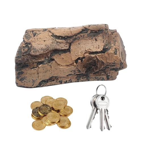 Monozoz Schlüsselversteck, Schlüsselhalter aus künstlichem Holz, sichere Aufbewahrungsbox, Gartendekoration, einzigartige Gadgets, Outdoor-Dekoration für Rasen und Hof von Monozoz