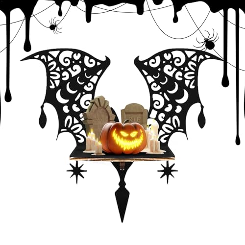 Monozoz Schwarzes Fledermaus-Wandregal – Goth Regal aus Holz, gruselige Wandregale | Wand-Display-Regale, glatte Wandaufbewahrungsregale für Arbeitszimmer, Büros, Wohnzimmer Monozoz Schwarzes Fledermaus-Wandregal – Goth Regal aus Holz, gruselige Wandregale | Wand-Display-Regale, glatte Wandaufbewahrungsregale für Arbeitszimmer, Büros, Wohnzimmer von Monozoz