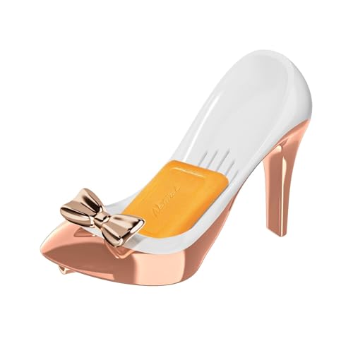 Monozoz Seifen-Abtropfhalter – Badezimmer-Seifen-Abtropfgestell, High-Heel-Design, Saugnapf, Badezimmer-Seifenschalen für Dusche, Badewanne von Monozoz