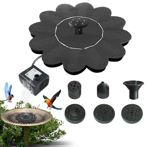 Monozoz Solar Vogeltränke Springbrunnen - Vogeltränke mit Solarbrunnen | Leises Wasserspiel im Freien für Landschaft Vogeltränke Deck Hinterhof Veranda Hof Pool Teich Garten Dekor von Monozoz