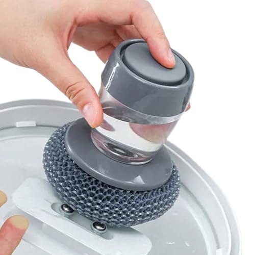 Monozoz Spülbürste für die Küche, Seifenspender, Geschirrreiniger, Schrubber – ergonomischer Griff, Reinigungsbürste für Wohnungen, Schlafsäle, Küchen, Toiletten von Monozoz