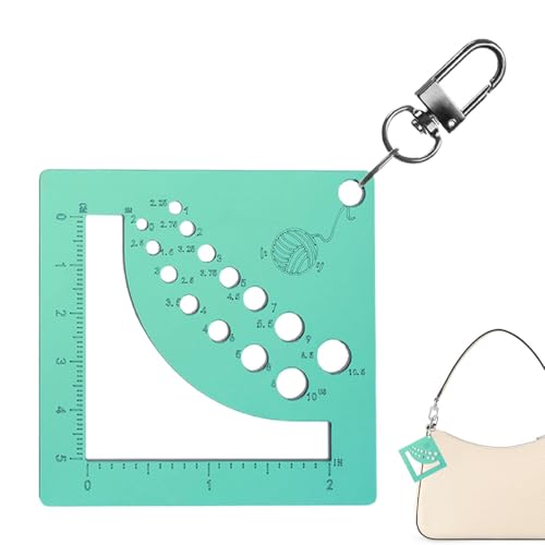 Monozoz Stricknadel-Lineal – Metallschnallen-Design, Stricknadelgrößen-Werkzeug – Acryl, klares Stricknadel-Messwerkzeug, Stricknadelgrößen-Werkzeug für Studenten von Monozoz