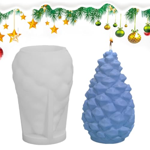 Monozoz Tannenzapfen-Silikonform – Weihnachtsform für Tannenzapfen, Seife, Ton, Silikonharz, Kerzen-Bastelform für handgefertigte Kerzenseife von Monozoz