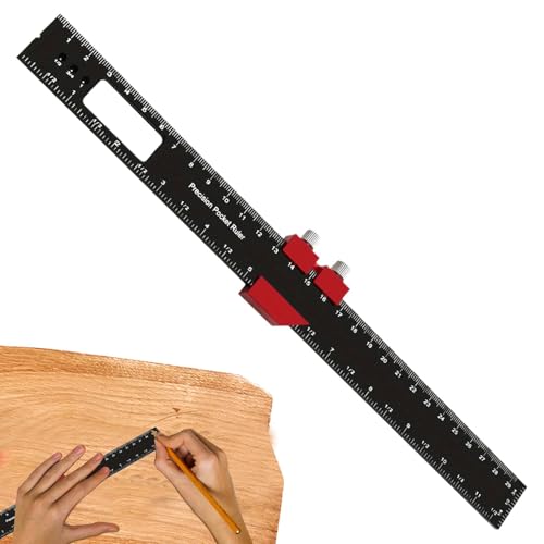 Monozoz Taschenlineal für Holzbearbeitung, Anreißwerkzeug, Holzbearbeitungswerkzeuge, Tischlerwerkzeuge, Messwerkzeug, Aluminiumlegierung, Präzisionslineal zum Markieren und Messen Monozoz Taschenlineal für Holzbearbeitung, Anreißwerkzeug, Holzbearbeitungswerkzeuge, Tischlerwerkzeuge, Messwerkzeug, Aluminiumlegierung, Präzisionslineal zum Markieren und Messen von Monozoz