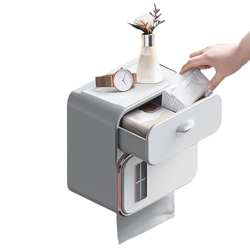 Monozoz Taschentuchbox Wandhalterung – Badezimmer-Toilettenpapierhalter – selbstklebender Taschentuchspender mit Schublade für Wohnmobil, Hotel, Küche, Waschraum Monozoz Taschentuchbox Wandhalterung – Badezimmer-Toilettenpapierhalter – selbstklebender Taschentuchspender mit Schublade für Wohnmobil, Hotel, Küche, Waschraum von Monozoz