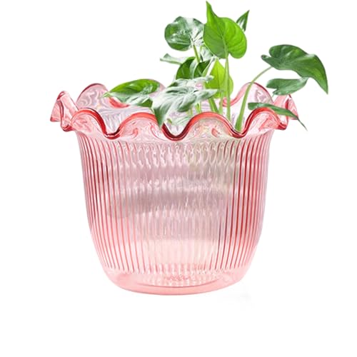 Monozoz Transparente Vase für Blumen, Hydrokultur-Pflanzgefäß für Brautparty, Hochzeit, Tafelaufsatz, Balkon, Esstisch, Hotel, Lobby, getrocknetes Blumenmuster von Monozoz