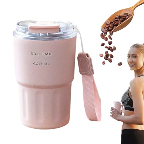 Monozoz Trinkbecher, 360 ml, Becher mit Deckel und Strohhalm, tragbarer Reisebecher für Outdoor, Fitnessstudio, Sport, Pendeln, den täglichen Gebrauch von Monozoz